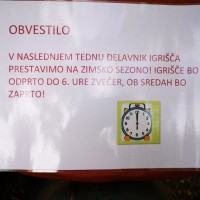 Obvestilo o zimskem delovnem času Doživljajskega igrišča
