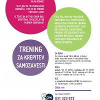 Vabilo na Trening za krepitev samozavesti za mlade med 19. in 29. letom starosti